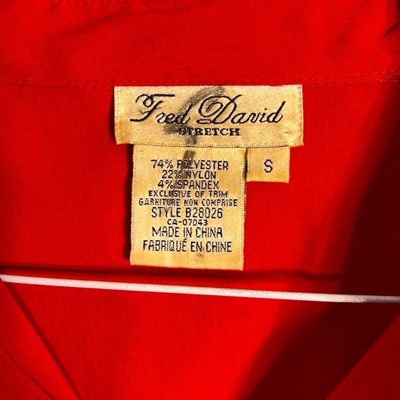 S Fred David Button Down Shirt Classic Work Business Casual Long Sleeve Blouse - Picture 6 of 13